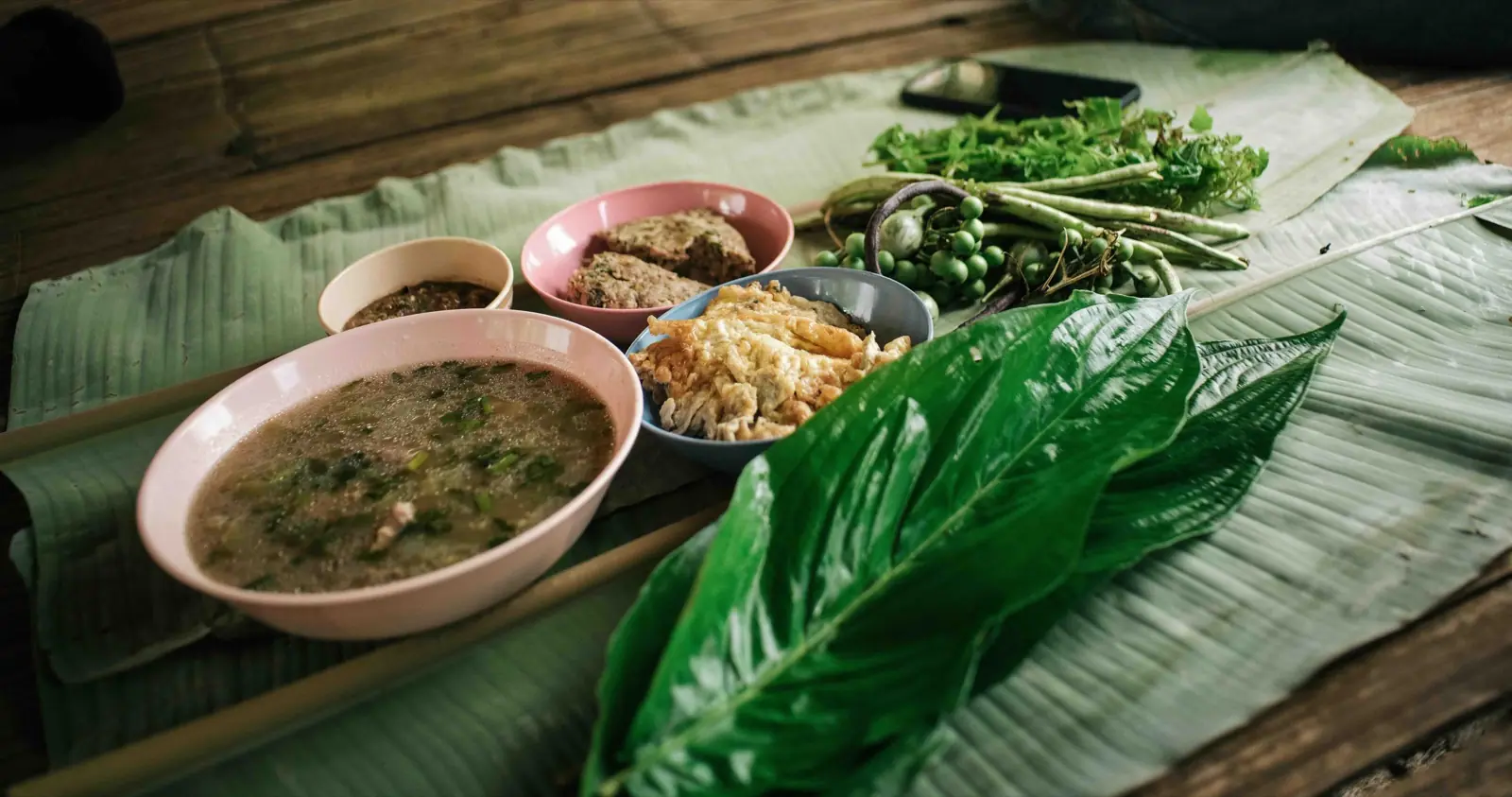 Traditional Northern Thailand food shared during the ride